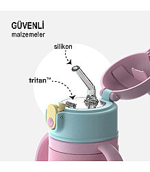 Sipnjoy Sippypals Çocuk Su Termosu (360 ml) - Mor - 2