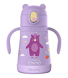 Sipnjoy Sippypals Çocuk Su Termosu (360 ml) - Mor - Sipnjoy
