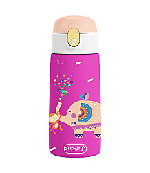 Sipnjoy Sipsquad Çocuk Termosu Pipetli Suluk (480 ml) - Jolly Elephant - 1