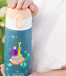 Sipnjoy Sipsquad Çocuk Termosu Pipetli Suluk (480 ml )- Turtle Voyage - 2