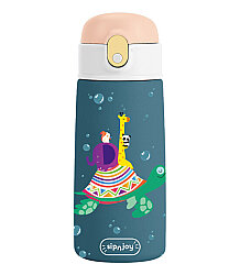 Sipnjoy Sipsquad Çocuk Termosu Pipetli Suluk (480 ml )- Turtle Voyage - Sipnjoy