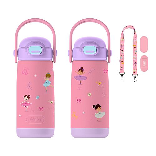 SipnJoy SipSquad Plus Çocuk Su Termosu (480 ml) - Ballerina Sparkle - 3