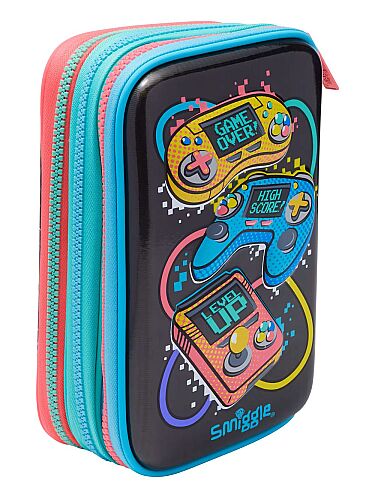 Smiggle Dynamic Üç Bölmeli Sert Kapaklı Kalem Kutusu Siyah 454635 - 3