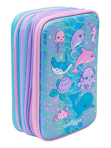 Smiggle Dynamic Üç Bölmeli Sert Kalem Kutusu Turkuaz 454635 - 2
