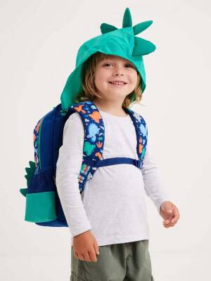 Smiggle Out &About Junior Dinozor Karakterli Kapüşonlu Sırt Çantası - 3