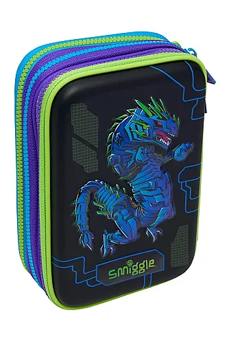Smiggle Spectacular Üç Bölmeli Sert Kalem Kutusu Siyah 456961 - 1