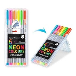 Staedtler Triplus Fineliner Neon Renk 6'lı Set 334 SB6CS3 - 2