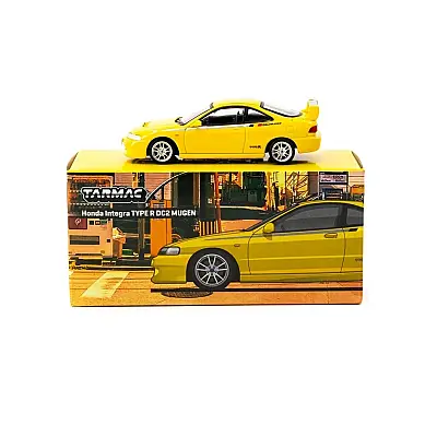Tarmac Works 1/64 Honda Integra TYPE R DC2 MUGEN Sunlight Yellow - 3