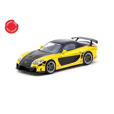 Tarmac Works 1/64 Mazda RX-7 VeilSide Fortune7 Yellow / Black - GLOBAL64 - 2
