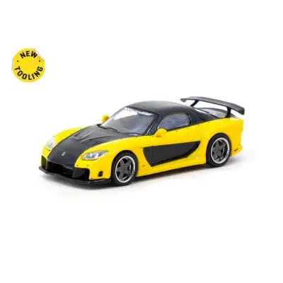 Tarmac Works 1/64 Mazda RX-7 VeilSide Fortune7 Yellow / Black - GLOBAL64 - 3