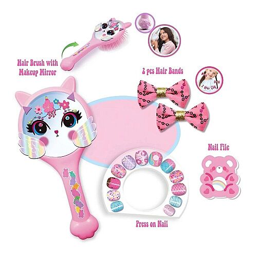 Tokidas Cute Cat-Shaped Hairbrush Set T262 - 2
