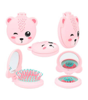 Top Model Folding Hairbrush With Mirror 412429 - 3