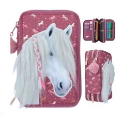Top Model Miss Melody Triple Pencil Case Wild Horses 411983 - 3