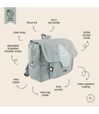 Trixie 91-225 | Satchel Çocuk Okul Sırt Çantası - Mr. Shark - 4