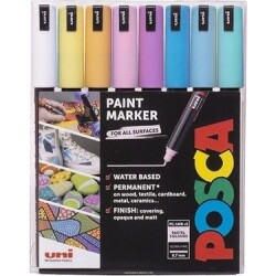 Uniball Posca Markör Su Bazlı Ana Renk 0.7Mm 8'li - Uniball