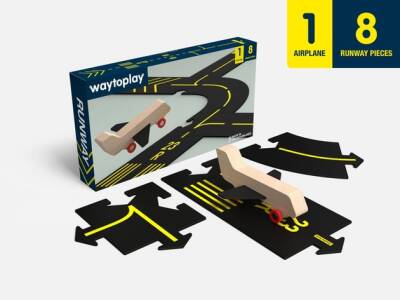Waytoplay - Runway - 9 Parça (1 Uçak + 8 Yol) - 2