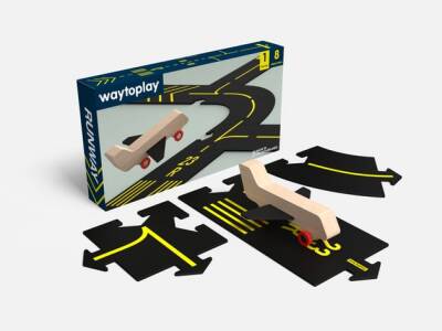 Waytoplay - Runway - 9 Parça (1 Uçak + 8 Yol) - 1