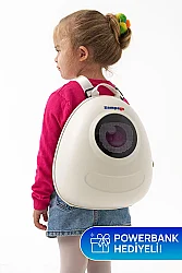Zampago Big Eye Led Işıklı Çocuk Sırt Çantası-Beyaz ZG-KID1-W - 5