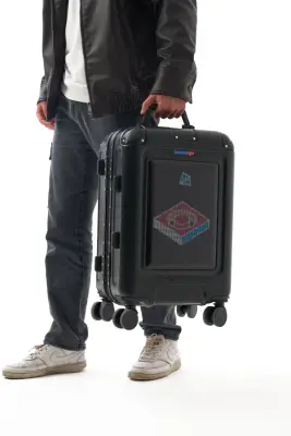 Zampago Glint Ekranlı Led Işıklı Valiz-Siyah ZG-LG4-B - 5