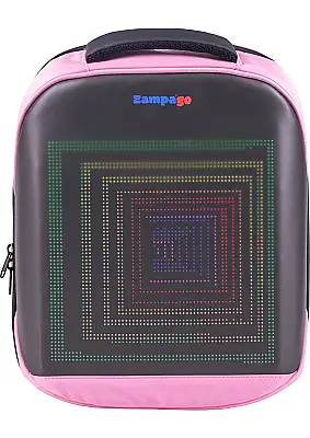 Zampago Moodbag Led Ekranlı Sırt Çantası-Pembe ZG-T7-P - 1