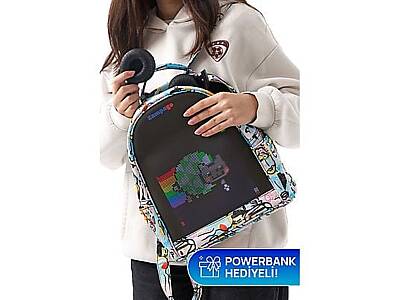 Zampago ShowMe Led Ekranlı Sırt Çantası-Mavi ZG-T5HD-W - 2