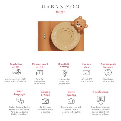 Zoo Family Bear C5 Dijital Kamera ve Fotoğraf Makinesi - 7