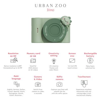 Zoo Family Dino Green C5 Dijital Kamera ve Fotoğraf Makinesi - 8
